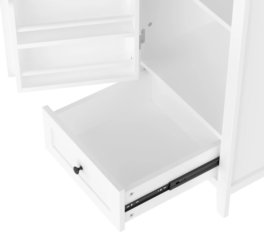Dulap de baie cu chiuvetă, sertar silențios, raft reglabil, 51x46x85 cm, Alb