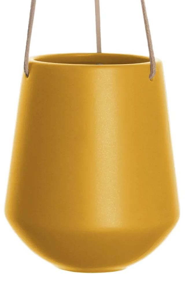 Hanging pot Skittle medium matt ochre yellow
