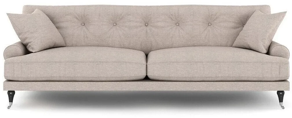 Canapea Seattle E120Numărul de locuri: 3, Beige, 222x100x87cm, Tapiterie, Picioare: Lemn, Role