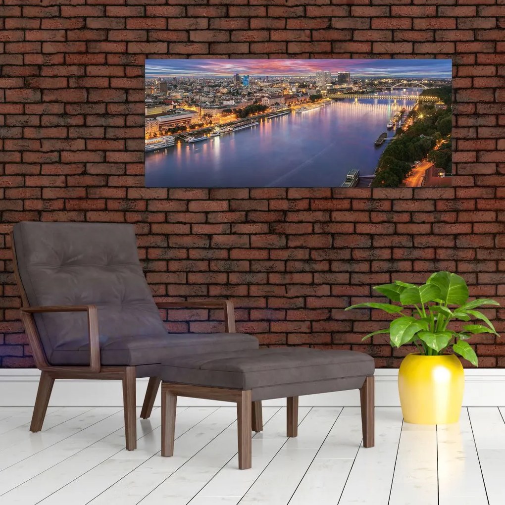 Tablou cu orașul Bratislava cu râu (120x50 cm)