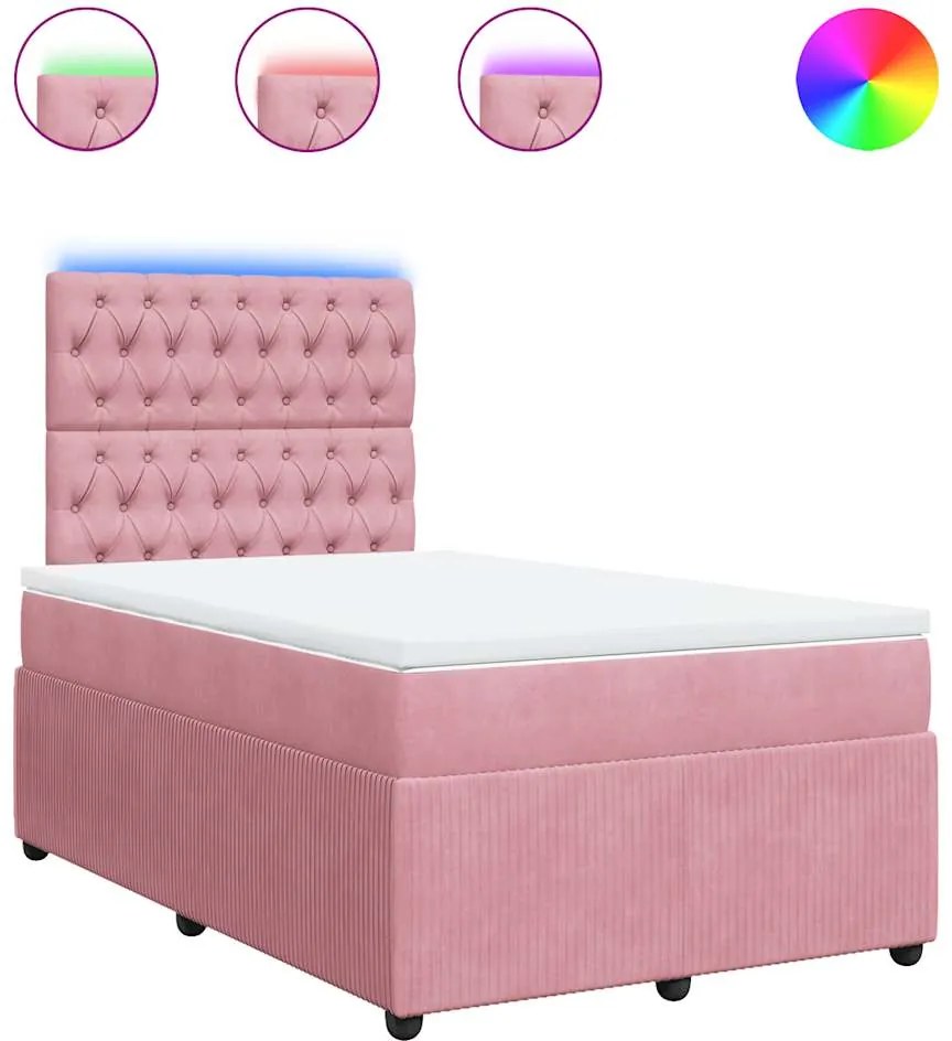 vidaXL Pat box spring cu saltea, negru, 120x190 cm, catifea