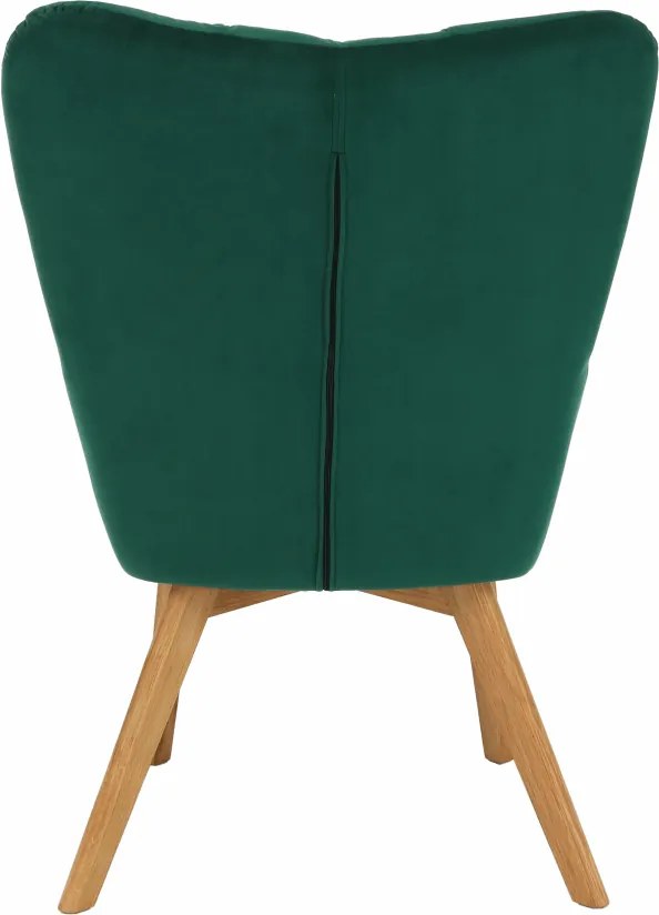 Fotoliu de design, catifea Velvet smarald/stejar, KOMODO