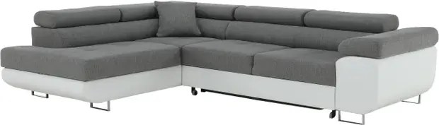 Colţar, alb/gri, model stânga, AMARETO NEW