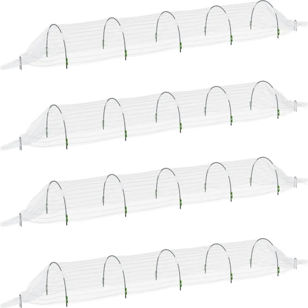 vidaXL Tuneluri din plasă, 4 buc., 1,5x5 m, fibră de sticlă și PP