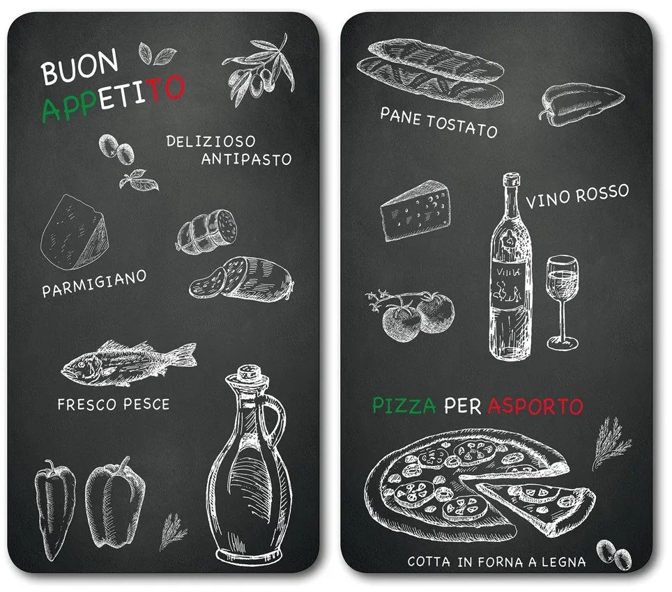 Set 2 placi protectoare pentru aragaz, 52x30x2 cm.