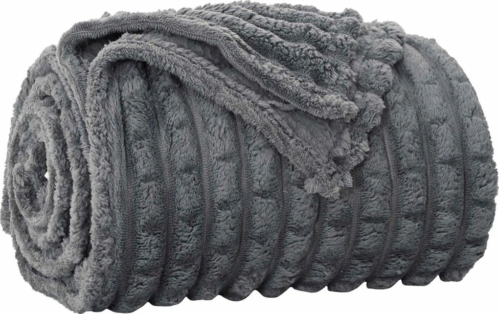 vidaXL Pătura de aruncat Gri închis 150 x 130 cm Molton