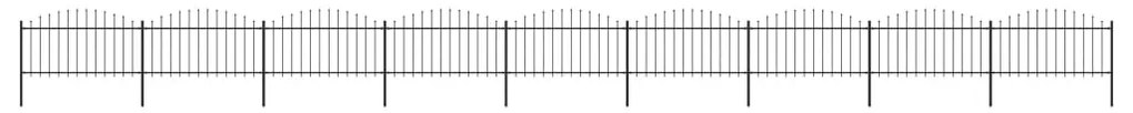 vidaXL Gard de grădină cu vârf tip suliță din oțel 1603,5x150 cm, negru