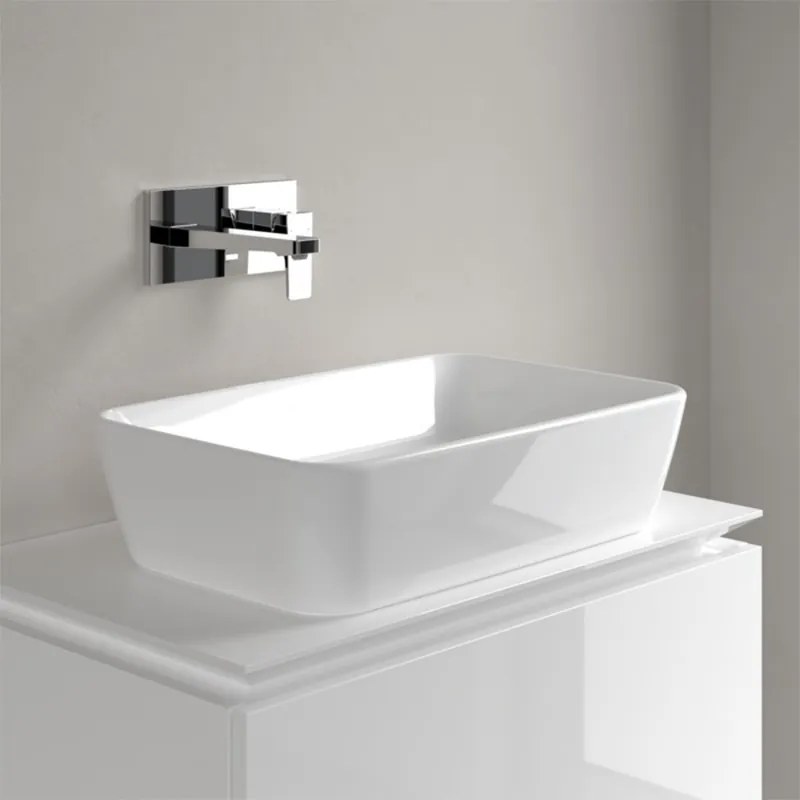 Lavoar pe blat, Villeroy & Boch, Architectura, dreptunghiular, 60 cm, cu preaplin, alb