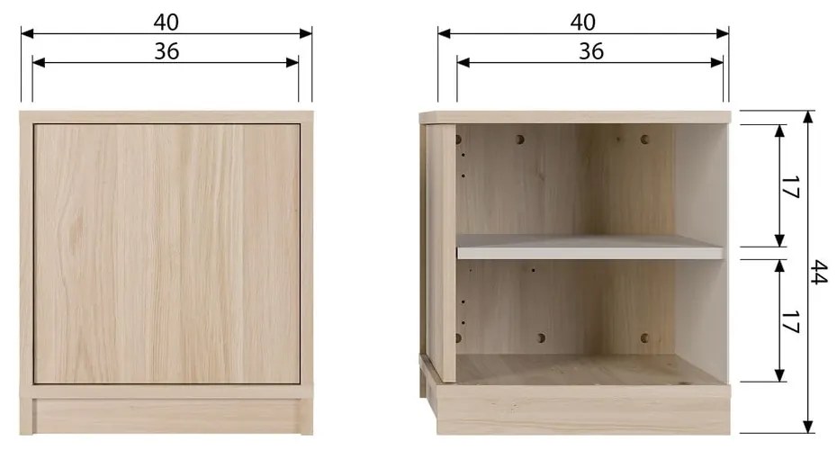 Dulap modular cu aspect de lemn de stejar 40x44 cm Modulair – vtwonen