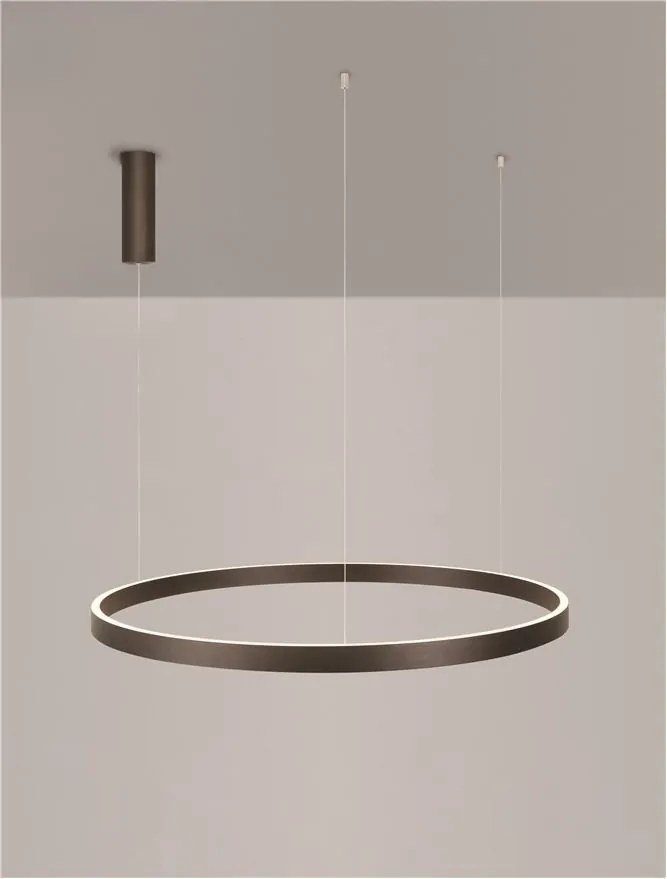 Lustra LED circulara ELOWEN 98cm, maro