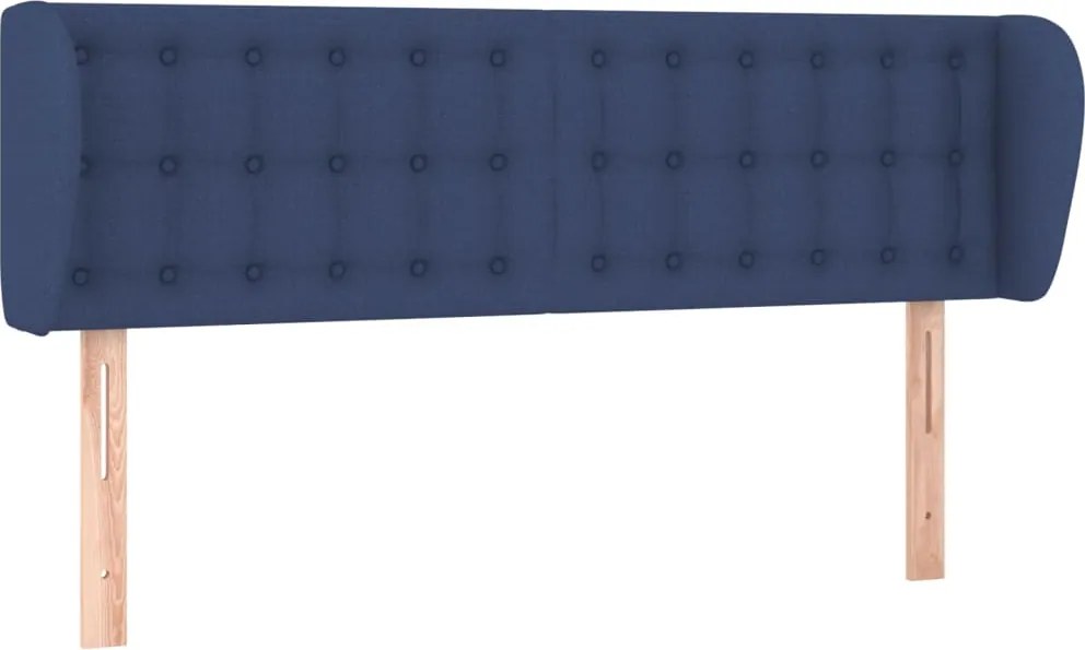 vidaXL Tăblie de pat cu aripioare, albastru, 147x23x78/88 cm textil