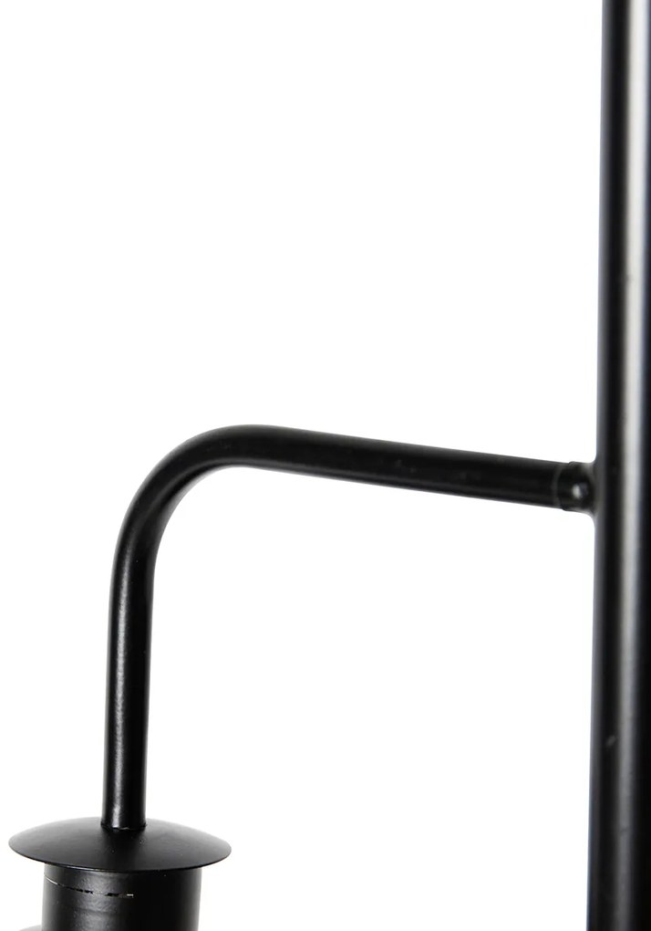 Lampă de podea industrială neagră cu alamă cu 2 lumini - Haicha