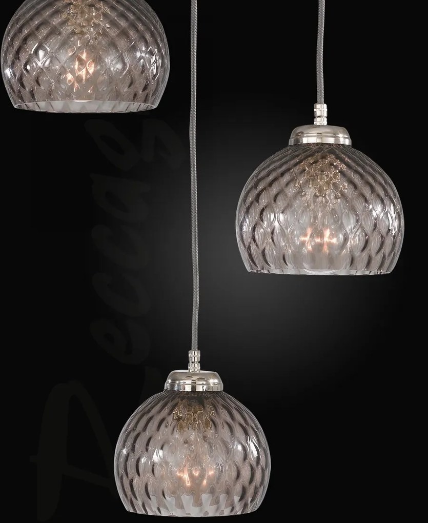 Lustra moderna cu 3 pendule design italian 10003 fumuriu