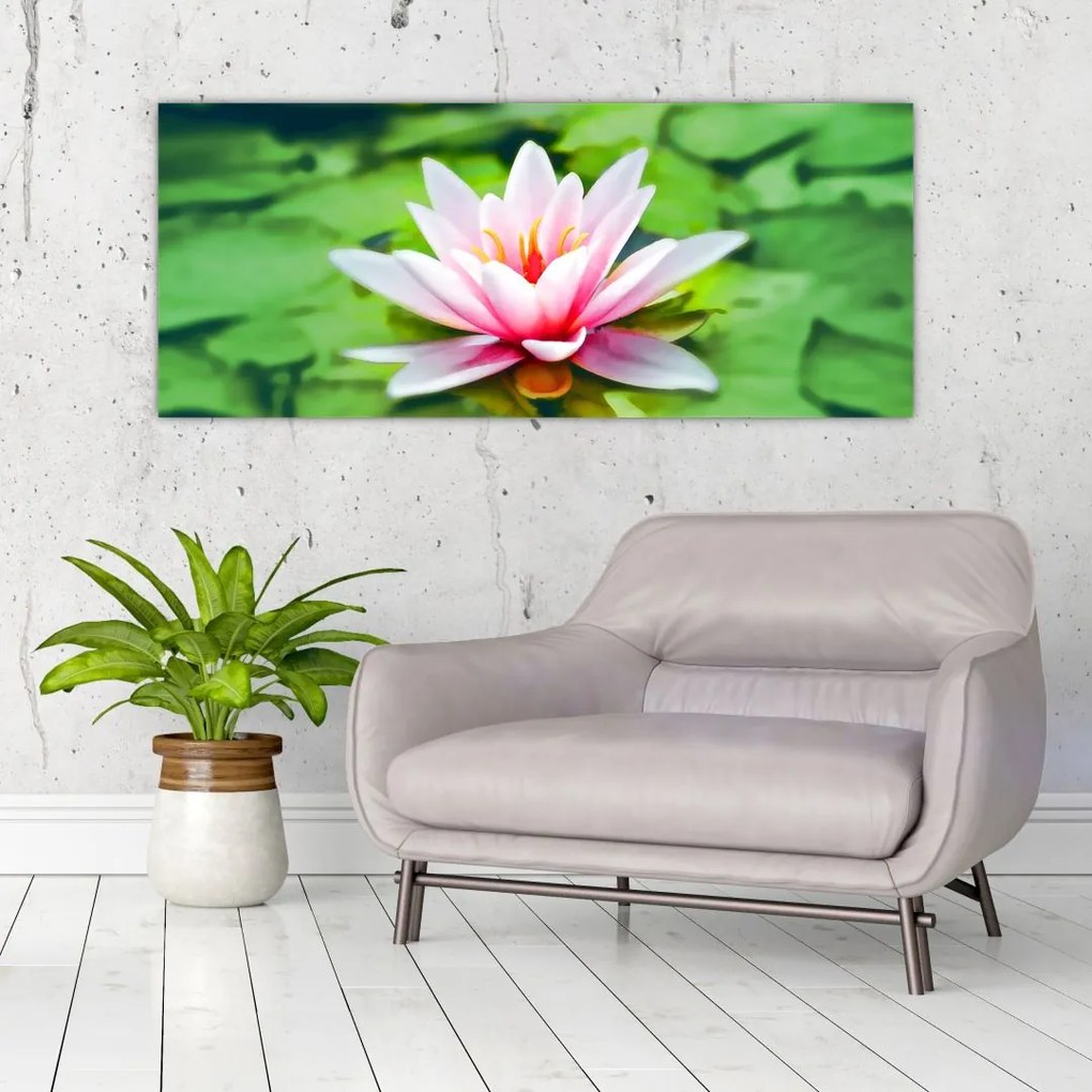 Tablou - Nuferi pe apă (120x50 cm)