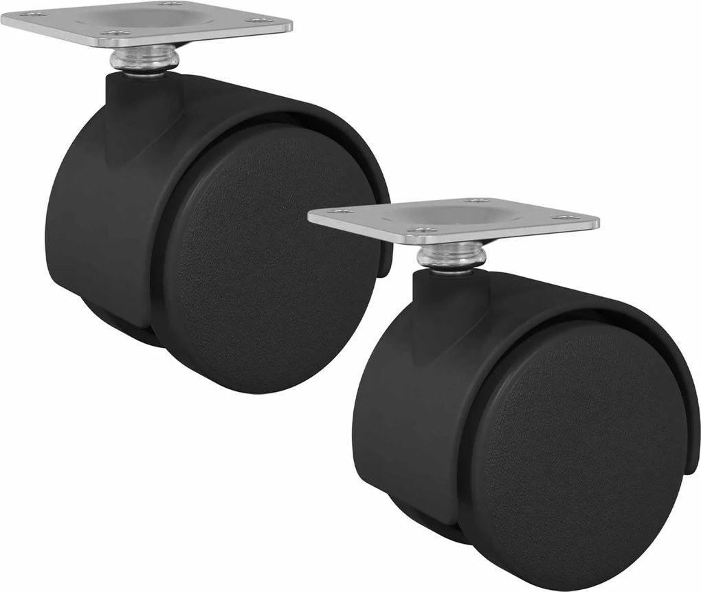 vidaXL Roată pivotantă 2 pcs Negru 39,5 x 39,5 x 37,8 mm Fier și PP