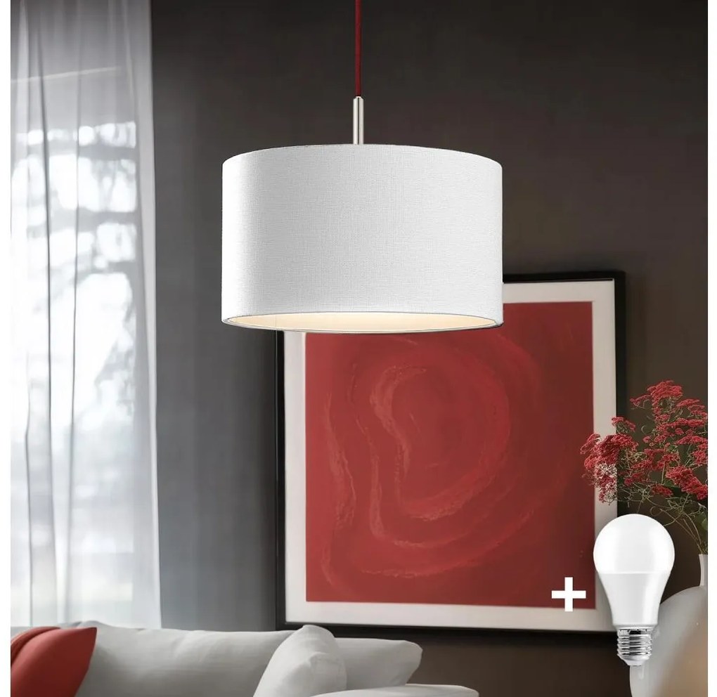 Lustră LED pe cablu Eglo TUNJA 1xE27/60W/230V alb