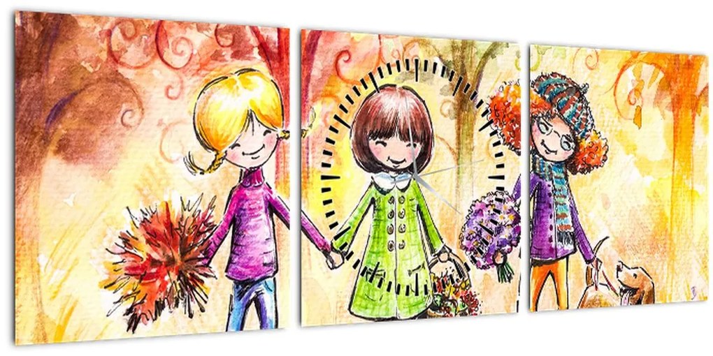 Tablou - Prietenie (cu ceas) (90x30 cm)