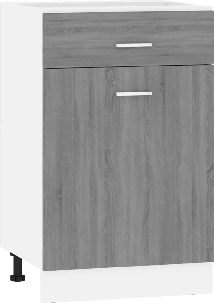 vidaXL Dulap inferior cu sertar “Lyon” gri sonoma 50x46x81,5cm