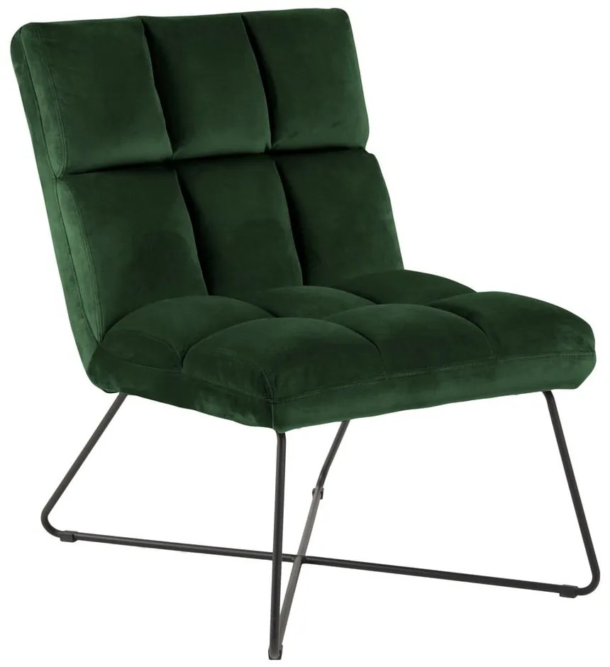 Fotoliu verde cu tapițerie din catifea Alba – Actona