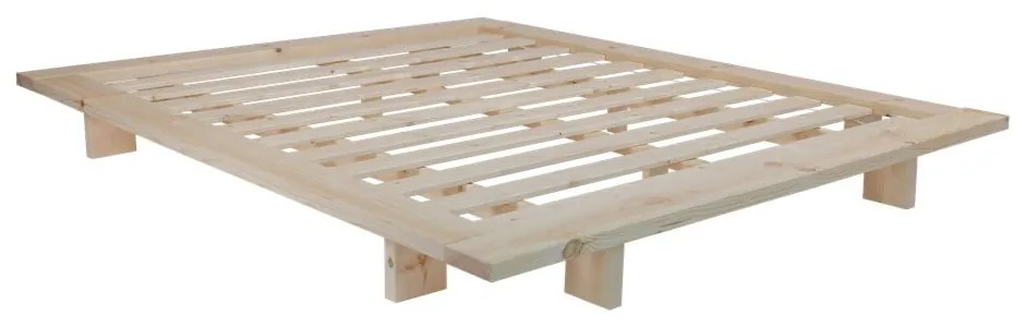 Pat matrimonial din lemn masiv de pin cu somieră 160x200 cm Japan – Karup Design