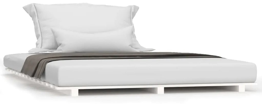 824564 vidaXL Cadru de pat, alb, 120x200 cm, lemn masiv de pin