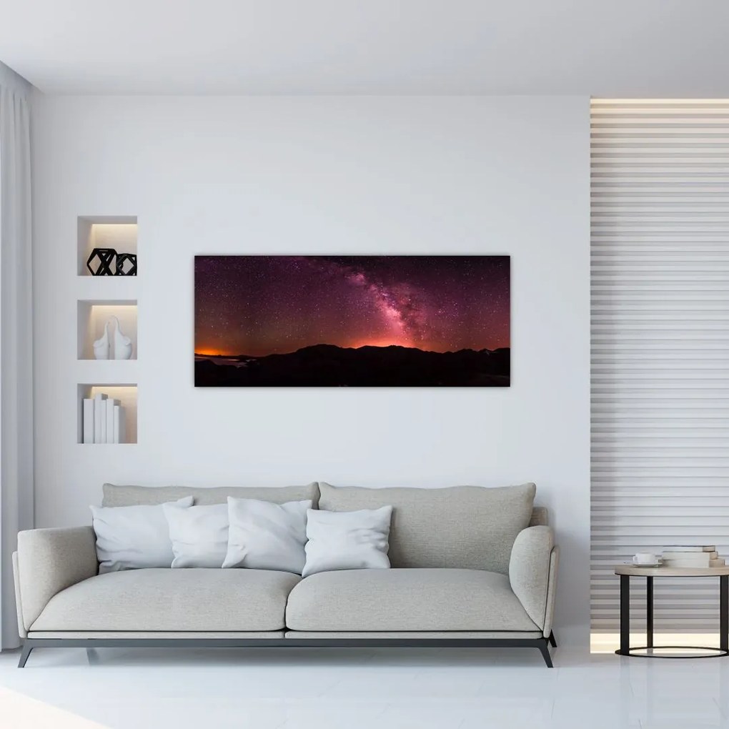 Tablou calea lactee roz (120x50 cm)