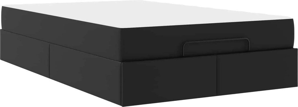 vidaXL Cadru de pat cu saltea cu saltea 2 pcs Negru PVC