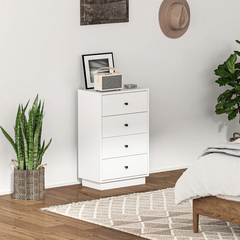 HOMCOM Sertar șifonier cu 7 sertare dulap din material lemnoas în stil modern 47 x 29 x 75 cm Alb | Aosom Romania