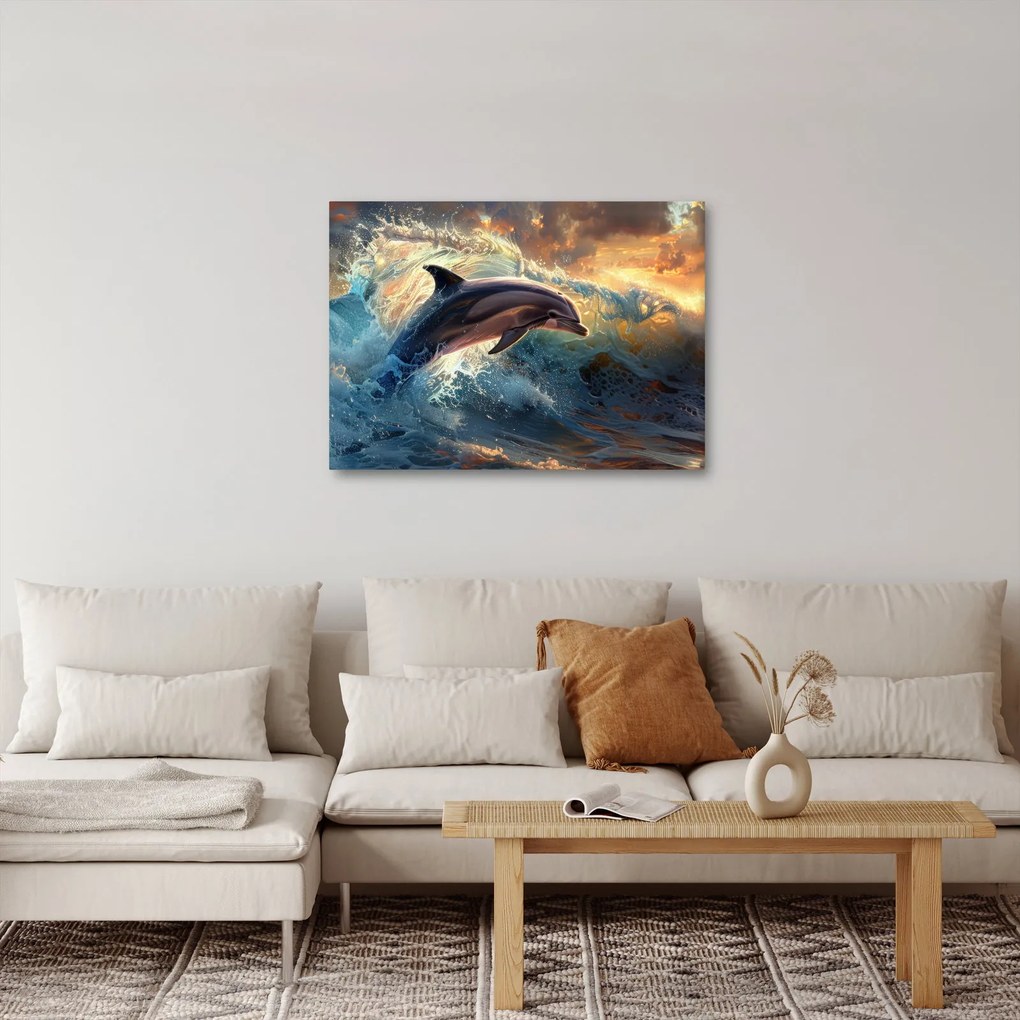 Tablou - Delfin, ilustrații (70x50 cm)