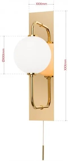 Aplica de perete design modern PIPES, 24K gold plated