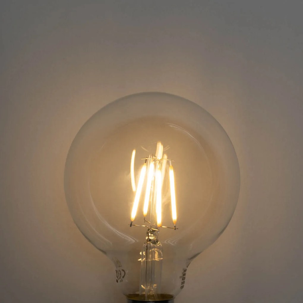 Set de 5 becuri LED E27 reglabile în 3 trepte G95 4W 450 lm 2700K