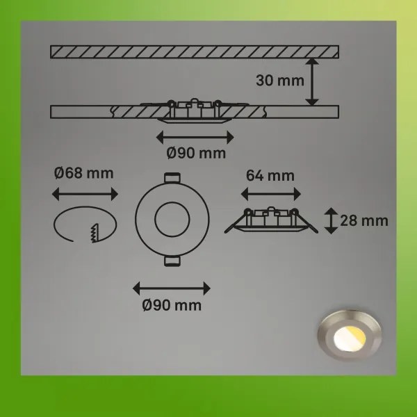 Set 3x plafoniere LED pentru baie Briloner KLIRA 7588032, 4,9 W, 230 V, IP44, crom
