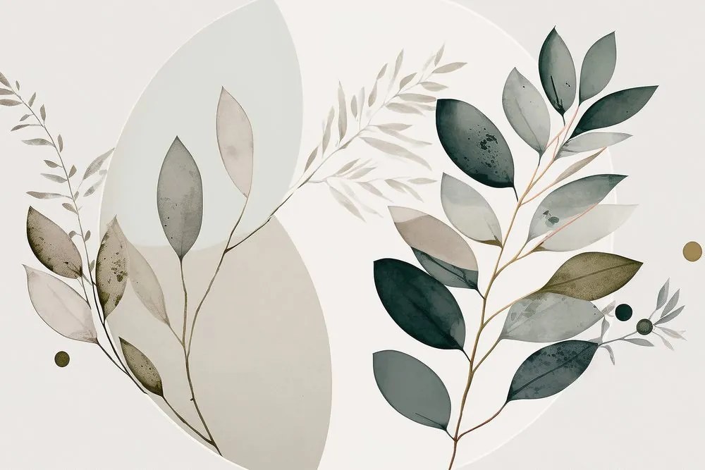 Tablou plante boho în cerc