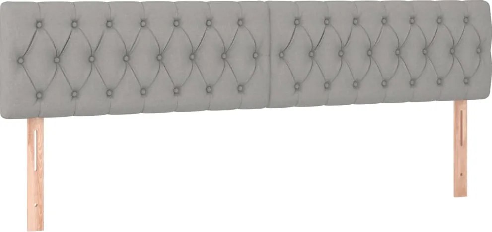 vidaXL Tăblii de pat, gri deschis, 180x7x78/88 cm, textil