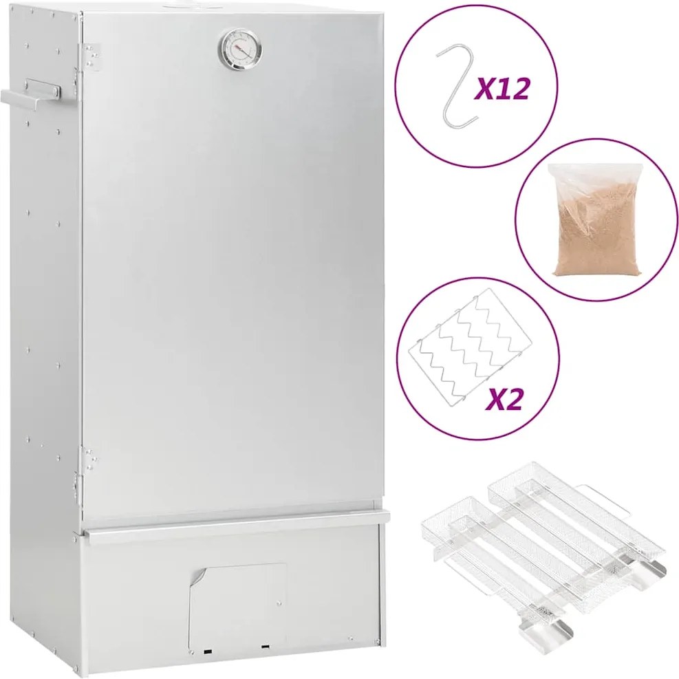 vidaXL Afumătoare cuptor/grătar, generator fum rece, oțel galvanizat