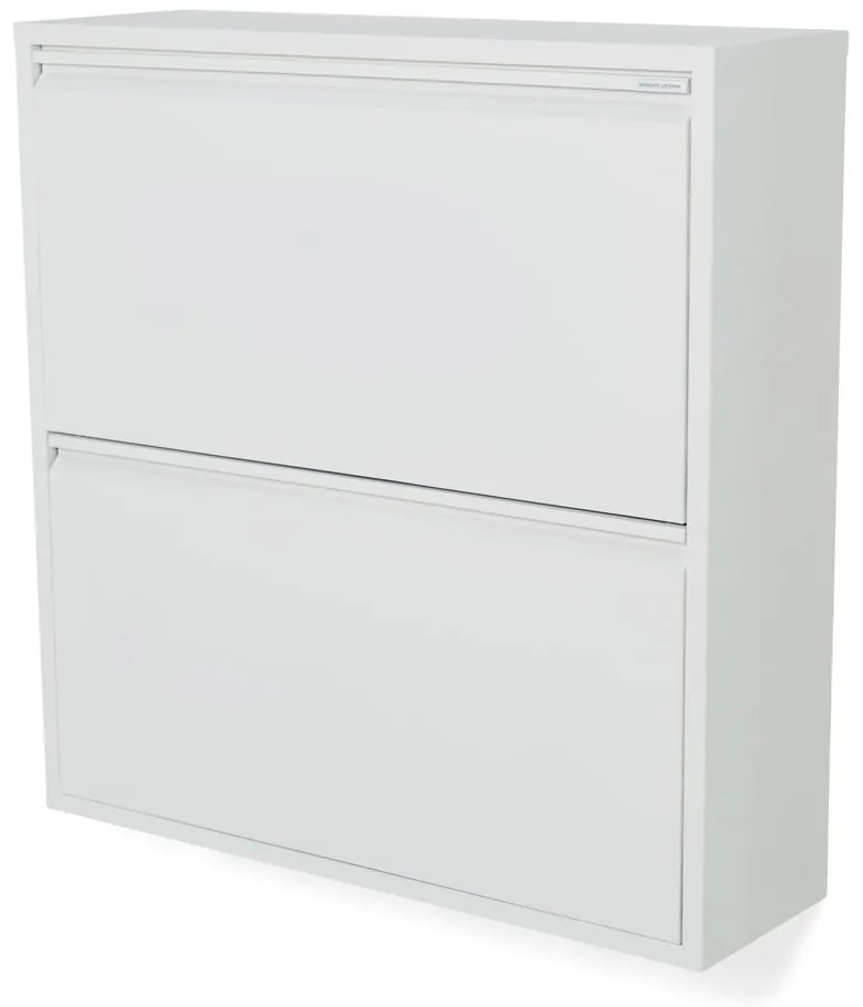 Pantofar alb cu deschidere înclinată din metal 75x77,5x22,5 cm Billy – Spinder Design