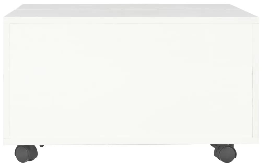 Masuta de cafea, alb extralucios, 60x60x35 cm, PAL 1, Alb, 60 x 60 x 35 cm