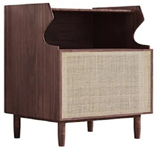 Nightstand japonez în stilul Japandi, culoare nuc DEPRIMO 21856, perfect pentru dormitor by Deprimo
