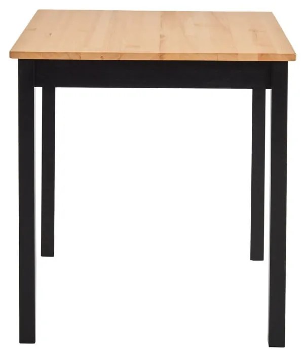 Masă dining din lemn de pin cu structură neagră Bonami Essentials Sydney, 70 x 70 cm