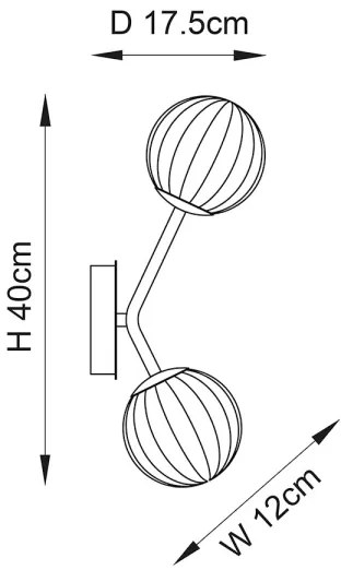 Endon 96691 - Aplică de perete NORTHWEST 2xG9/3W/230V, aurie
