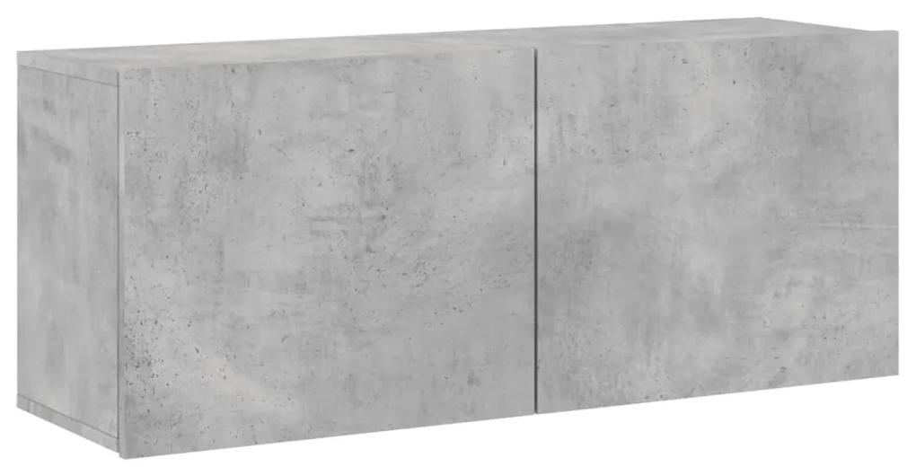 836969 vidaXL Comodă TV de perete, gri beton, 100x30x41 cm