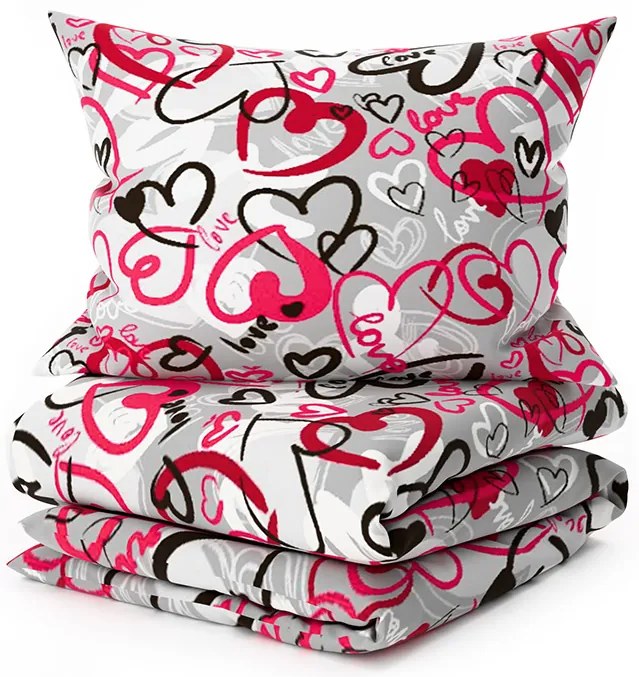 Lenjerie de pat din microfibra STREET LOVE gri Dimensiune lenjerie de pat: 70 x 90 cm | 140 x 220 cm