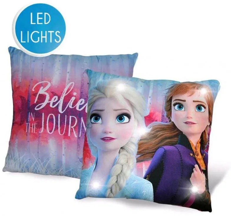 Disney Regatul de gheață Pernă cu LED, Pernă decorativă 40x40 cm