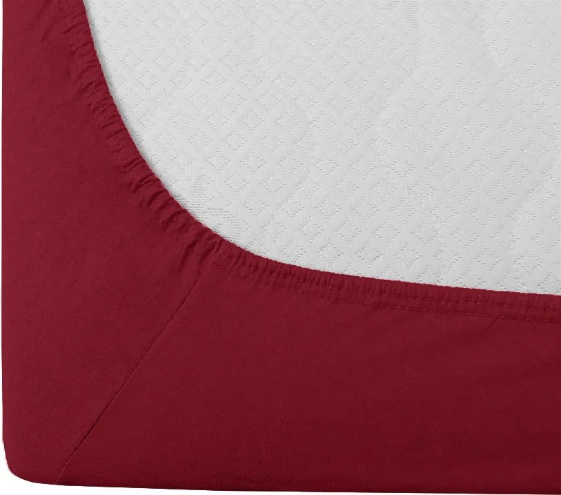 Cearsaf Jersey cu elastic 180 x 200 cm visiniu