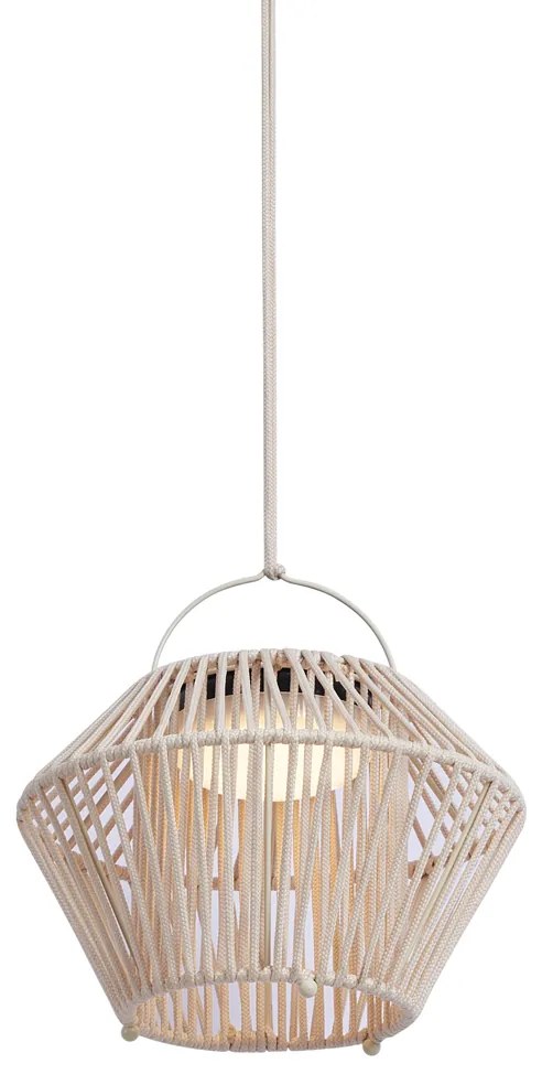 Lampă de masă boemă bej, cu LED, cu 3 trepte de intensitate, IP54, reîncărcabilă solar - Duco
