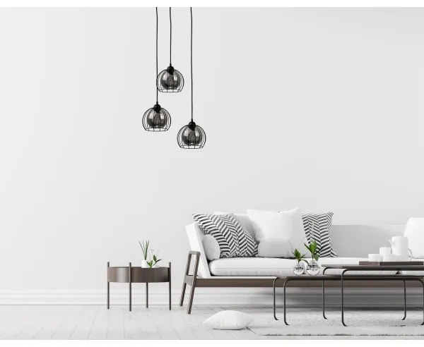 Lustră pe cablu SOLO BLACK 3xE27/60W/230V d. 30 cm