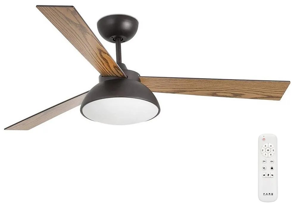 Ventilator LED de tavan FARO 33523 STRODAS LED/20W/230V negru/maro