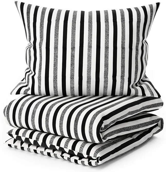 Lenjerie de pat din bumbac Renforce DUNGI alb-negru Dimensiune lenjerie de pat: 70 x 90 cm | 140 x 200 cm