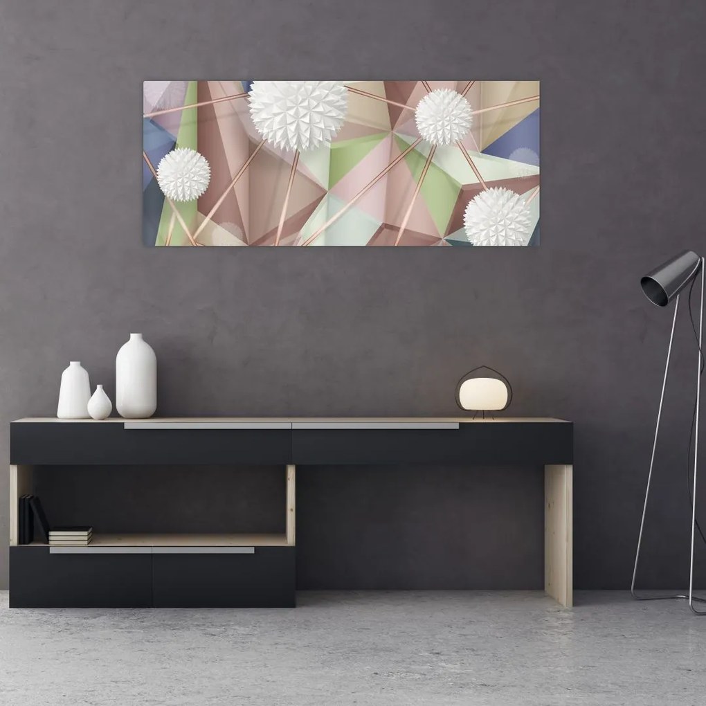 Tablou - 3D abstract culori pastel (120x50 cm)