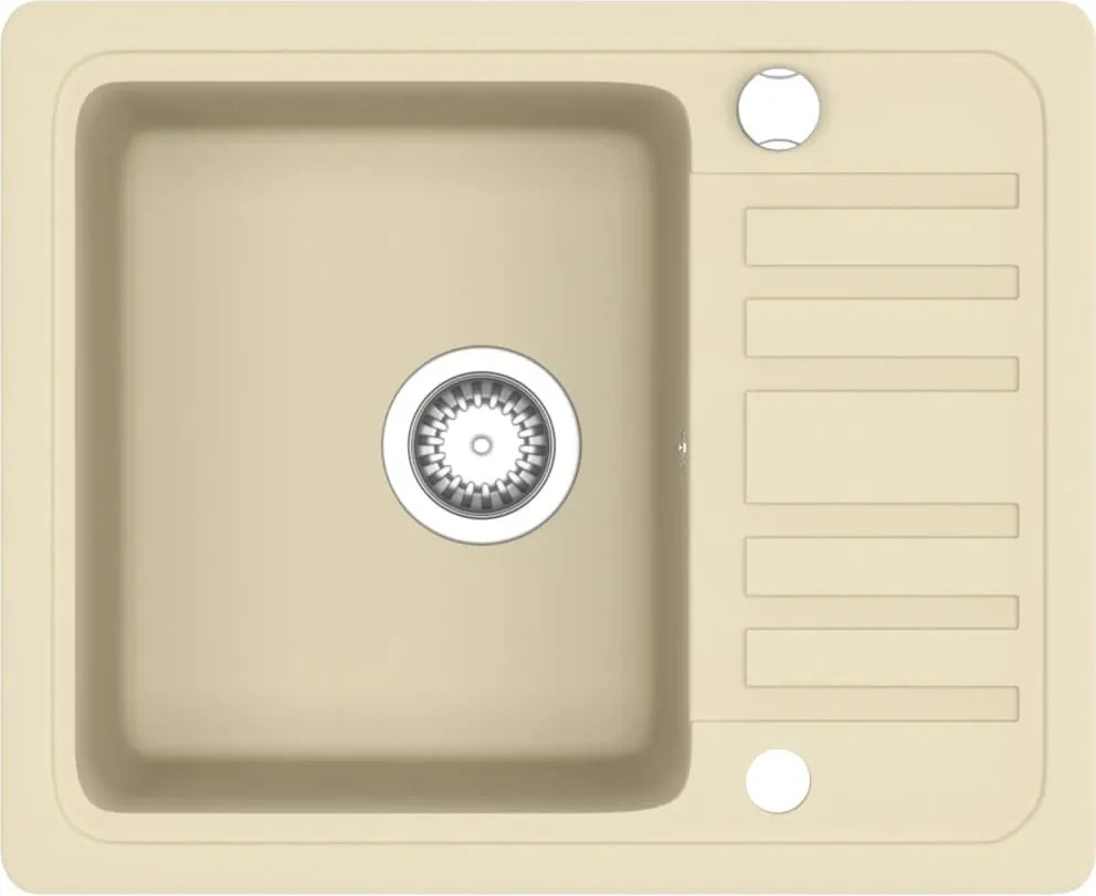 vidaXL Chiuvetă de bucătărie din granit, bej, bazin unic